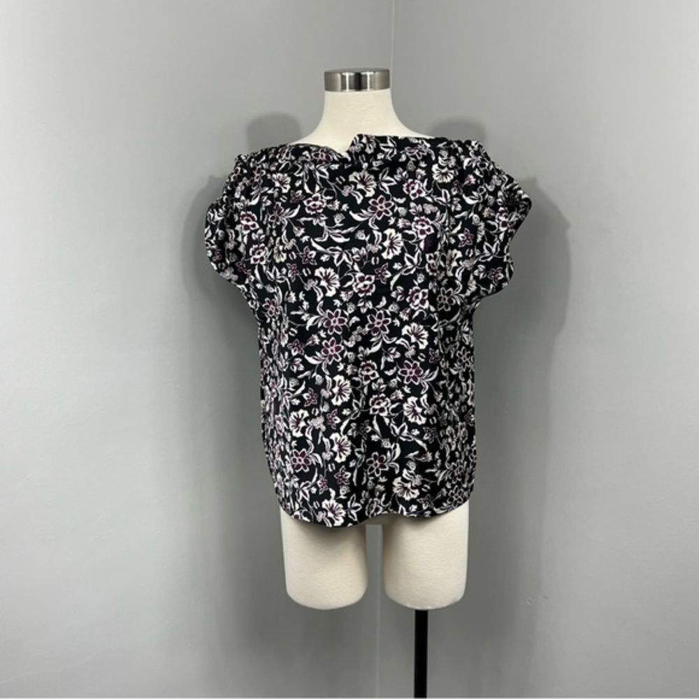 Ann Taylor Black Print Blouse